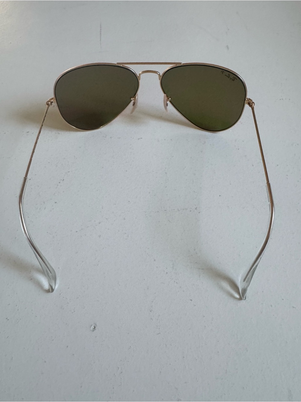 Ray-Ban Polarized Aviator Sunglasses Gold Pink Mirror Lenses + Case - Picture 6 of 8